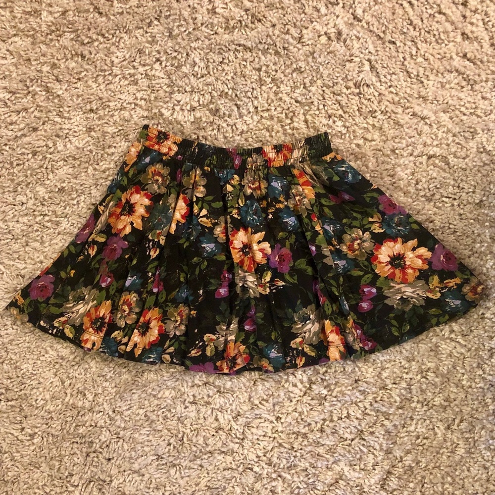 ZARA floral skater mini skirt